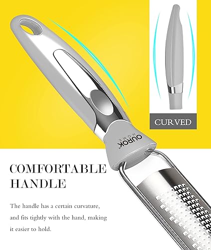 Ourokhome Rallador de limón de cocina, herramienta de acero inoxidable y picador de verduras, 12 en 1 profesional de mandolina para cocina, cortador