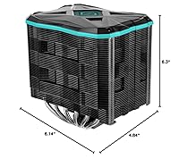 Vista 8 de Iceberg Thermal IceSLEET G6 Stealth - Tubo de calor de 6 táctiles directos chapado en níquel, con ventilador silencioso ultra de 5.512 in, enfriador