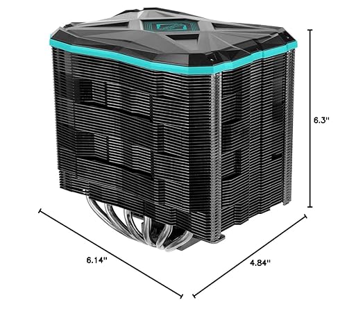 Miniatura 8 de Iceberg Thermal IceSLEET G6 Stealth - Tubo de calor de 6 táctiles directos chapado en níquel, con ventilador silencioso ultra de 5.512 in, enfriador