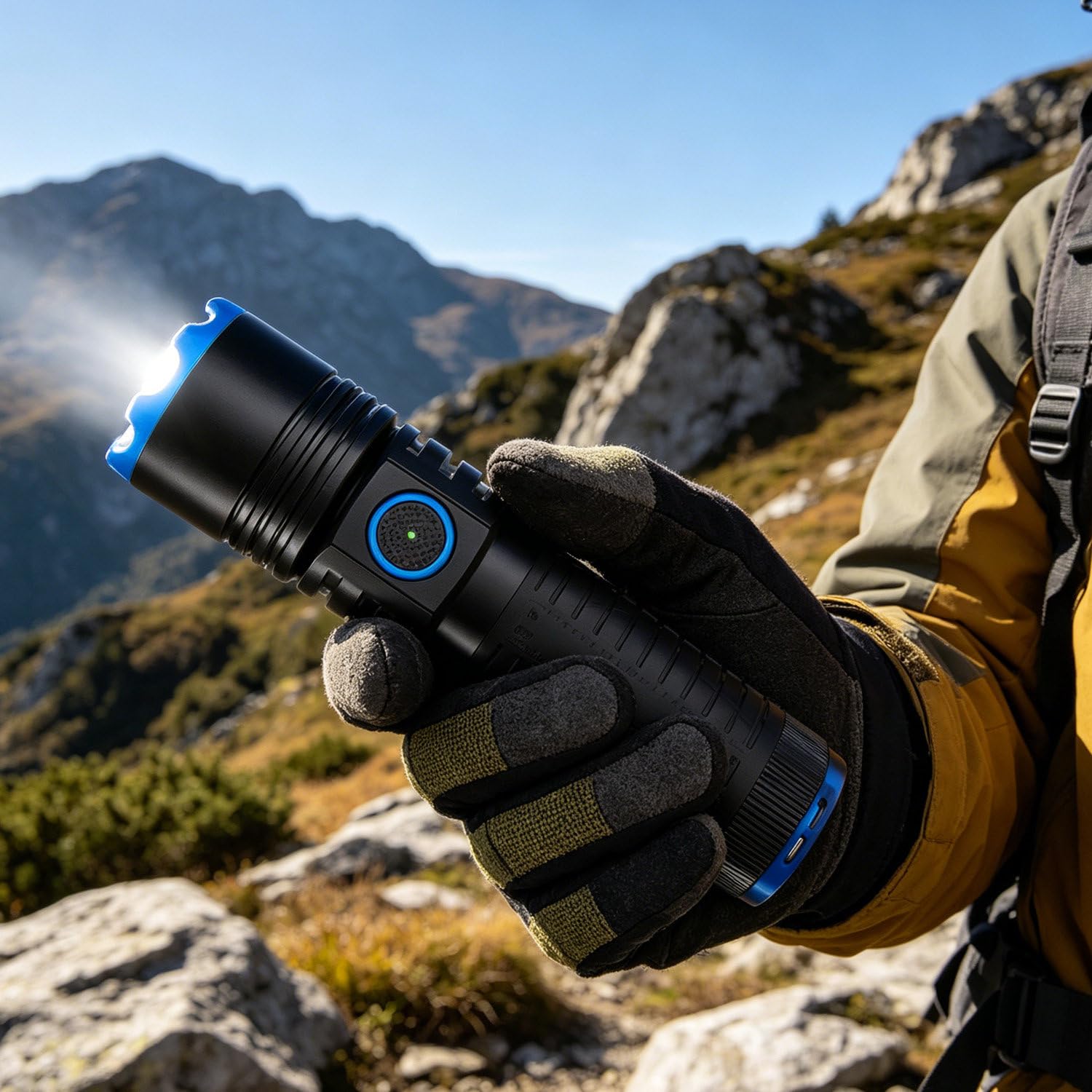 CelyToe Strobe Flashlight, Pocket Flashlight with Multi-Function Lanyard, One-Hand Zoom,IP54 Water Resistant, Portable for Everyday Carry & Emergencies