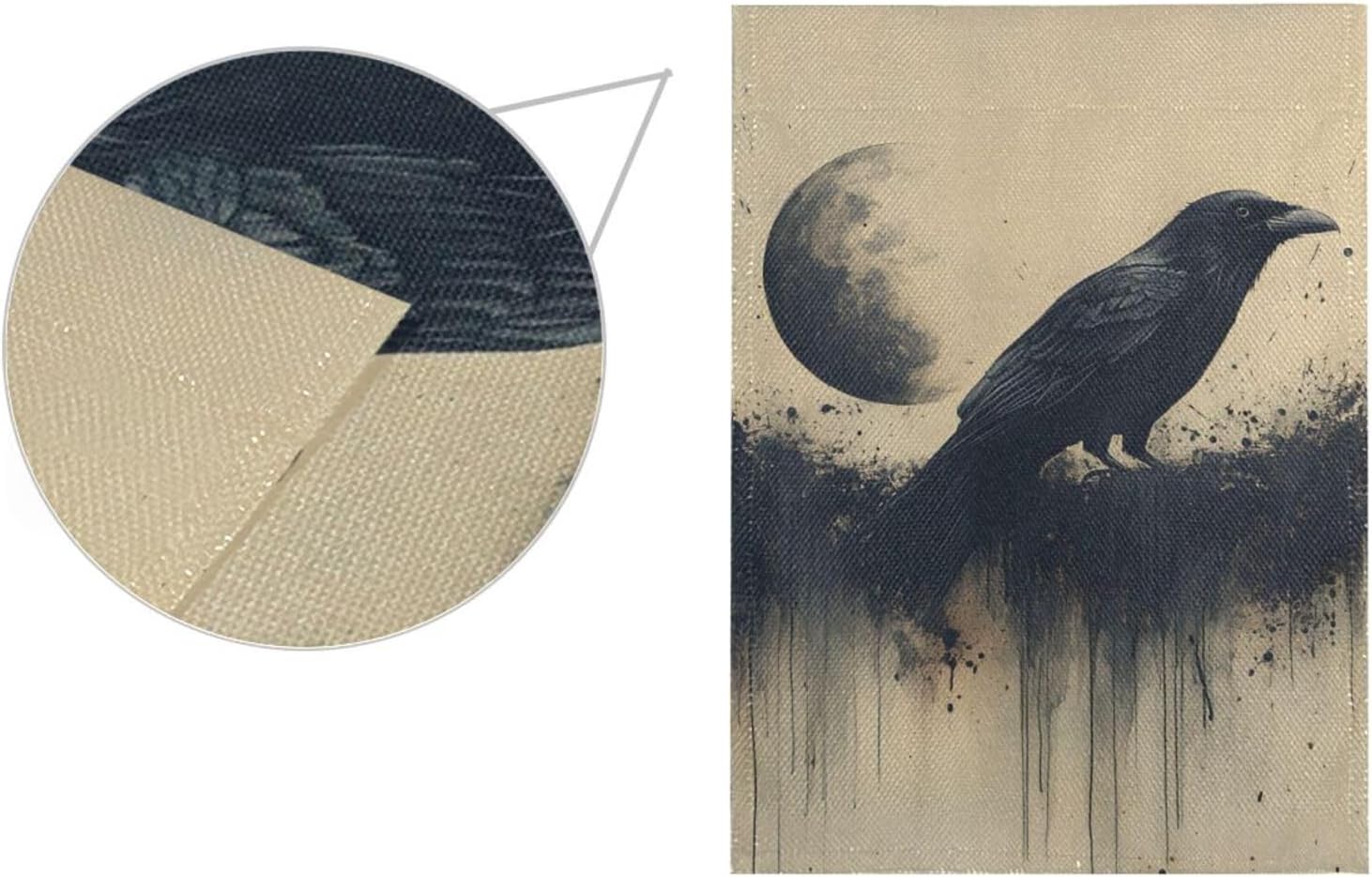 Crow Moon Retro Burlap Garden Flag - Double Sided Garden Flags for Outside, House Yard, Outdoor Decorative Flag 28 x 40 Inch