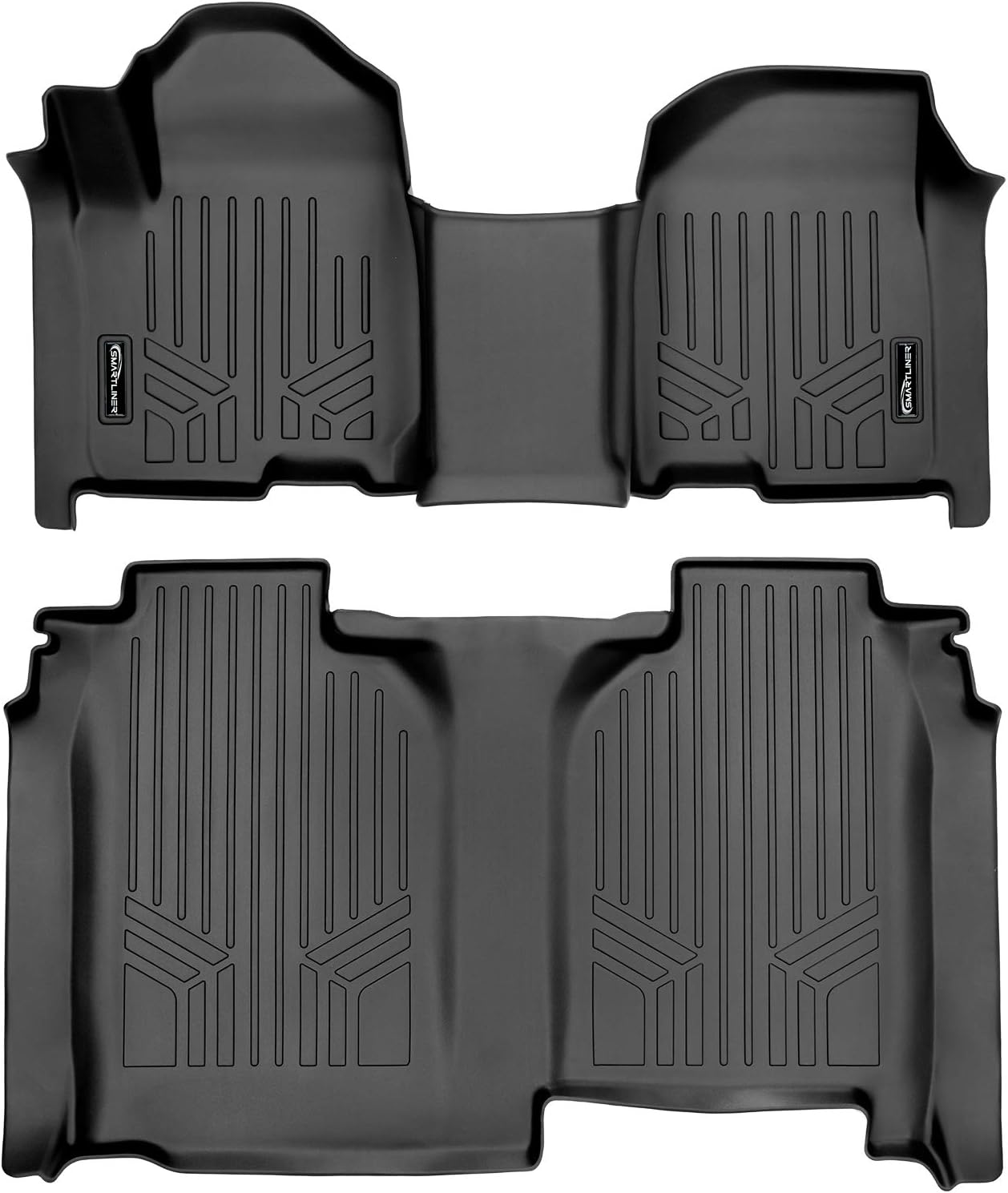 SMARTLINER Floor Mats Set (Both Rows 1pc) Compatible with 2019-2025 Chevrolet Silverado 1500