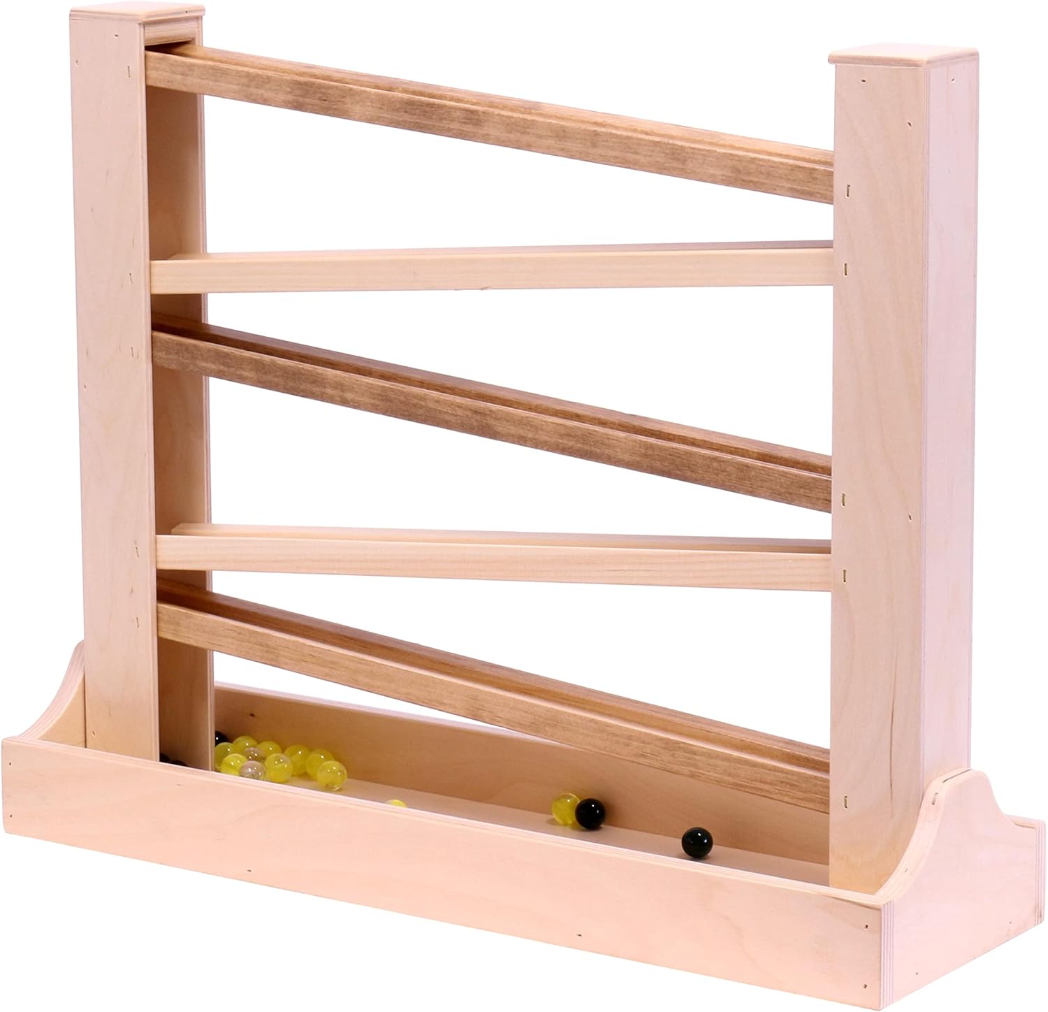 AmishToyBox.com Heirloom Marble Roller Wooden Toy - CPSIA-Approved Child-Safe Finish - Harvest and Natural Stain