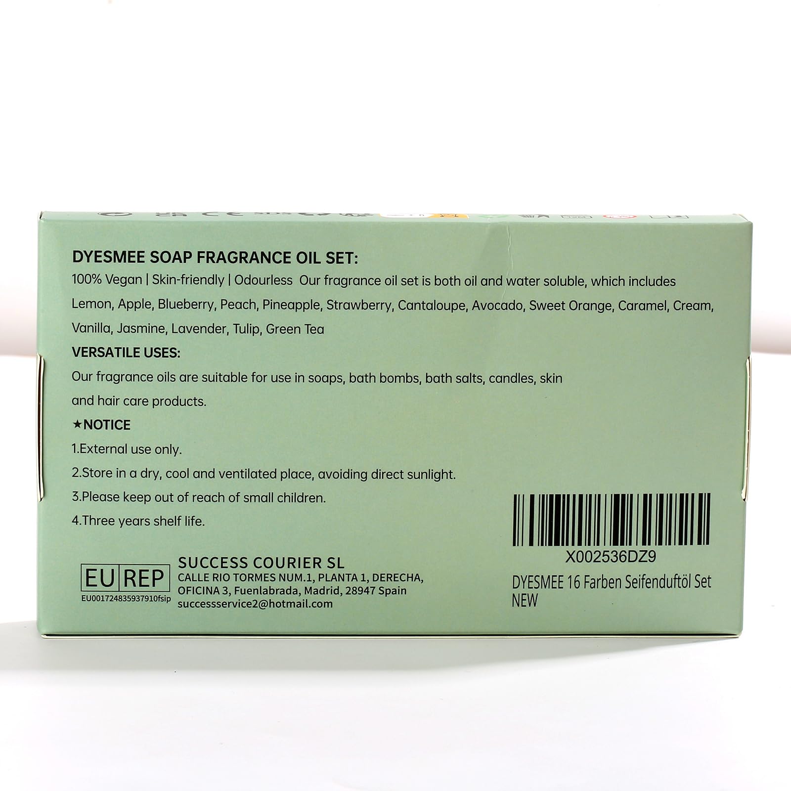 Aceite Aromático para Jabón, 16 x 6 ml de Aceite Aromático para Hacer Jabón, Juego de Aceites Aromáticos Líquidos para Bombas de Baño Caseras, Slime, Velas, Lociones, Cosméticos y Aromas para el Hogar