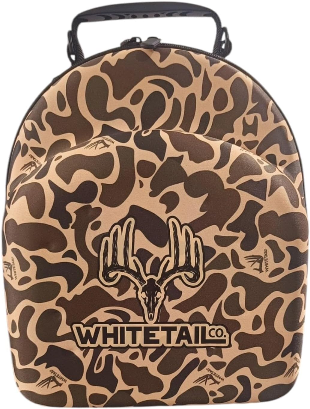 New Whitetail Co. Hard Hat Case Hold up to 6 Whitetail Co. Hats. Comes with shoulder strap and handle.