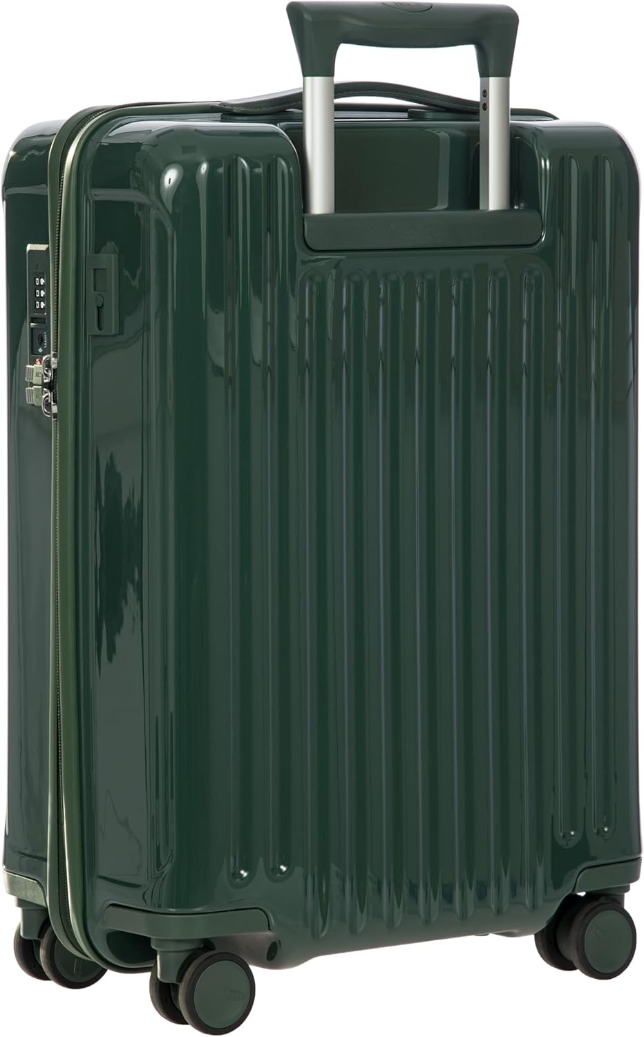 Bric's Positano Trolley Spinner - Carry-On Luggage with Built-In USB Port and Lock - Lightweight Suitcases Made From Durable Polycarbonate - Protector Cover Included - 21 Inch, Emerald