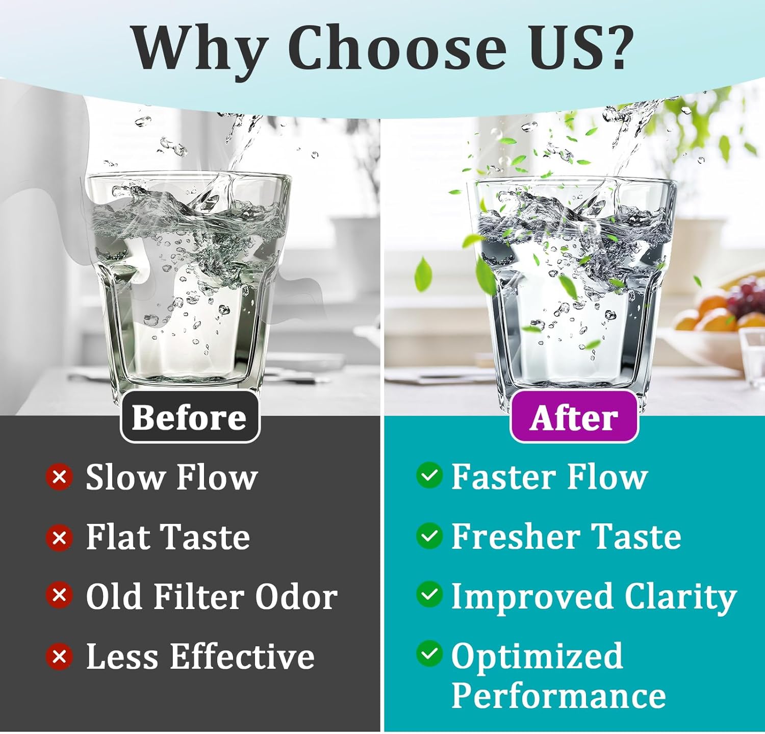 15 Pcs Refillable Filter for Brita Pitchers and Dispensers, Reusable Replacement Filter with Effective Filtration Performance for Improved Taste, Easy to Refill, BPA Free, Less Plastic - Image 5