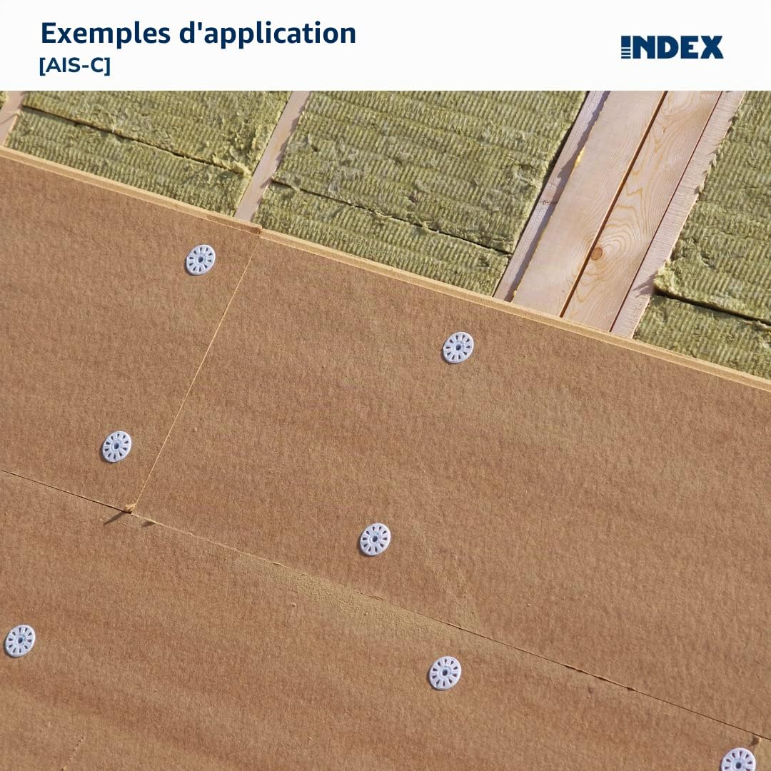 INDEX AISC10070 - Cheville de fixation pour panneau isolant. Cheville à clouer (10 x 70 Ø10, 200 pièces)