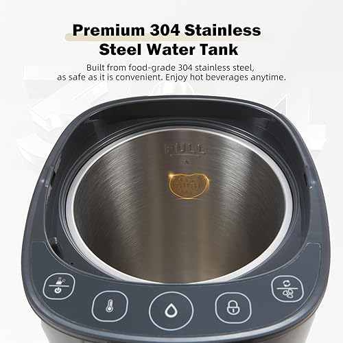 Miniatura 3 de OCTAVO - Caldera de agua y calentador de 5 litros, tanque de agua de acero inoxidable 304, temperatura de agua ajustable de 700 W, 6 temperaturas de
