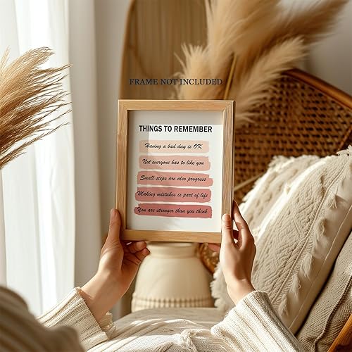 Miniatura 5 de Things To Remember - Positive Inspirationa Quotes Wall Decor for Kids Teen Women Friends - Uplifting Poster for Home Office, Bedroom, Bathroom -
