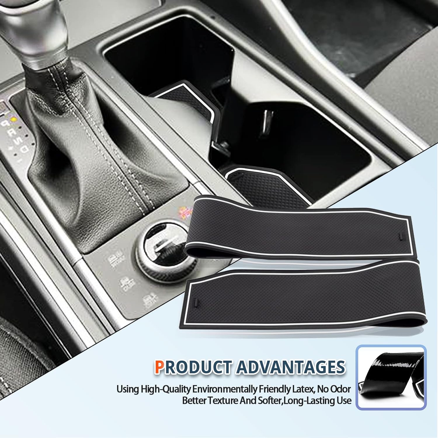 2021-2025 2026 Sorento Door Slot Mats for 2026 Kia Sorento Accessories Anti-Slip Rubber Mats Center Console Liner Compatible with 2021-2026 Kia Sorento LX/S/EX/SX/SX Prestige(19PCS/Sets)