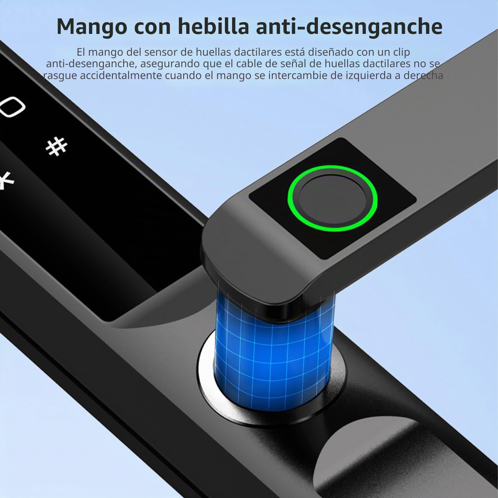 Cryfokt Cerradura Inteligente para Exteriores, Huella Digital, Contraseña, Tarjeta, Llave, WiFi, Cerradura con Cerrojo para Seguridad de Puerta Principal, con de Alerta, Control de (BLACK)