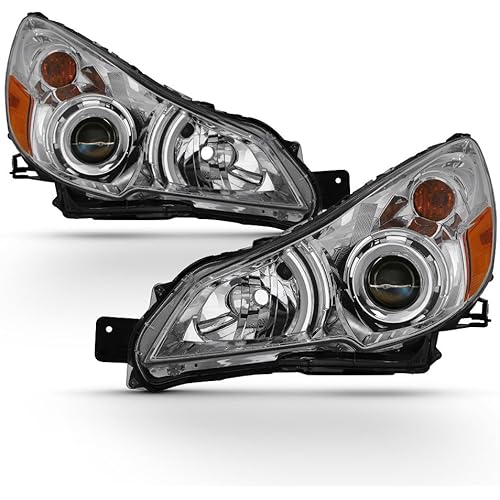 ACANII - For Chrome 2010 2011 2012 2013 2014 Subaru Legacy Outback Headlights Headlamps 10-14 Driver + Passenger Side
