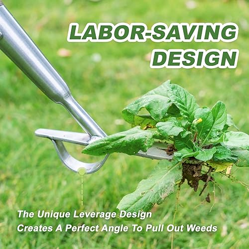 Miniatura 3 de Seeding Widger, desbrozadora manual de acero inoxidable de 60 pulgadas con buen apalancamiento para tirar fácilmente de malezas grandes, extractor