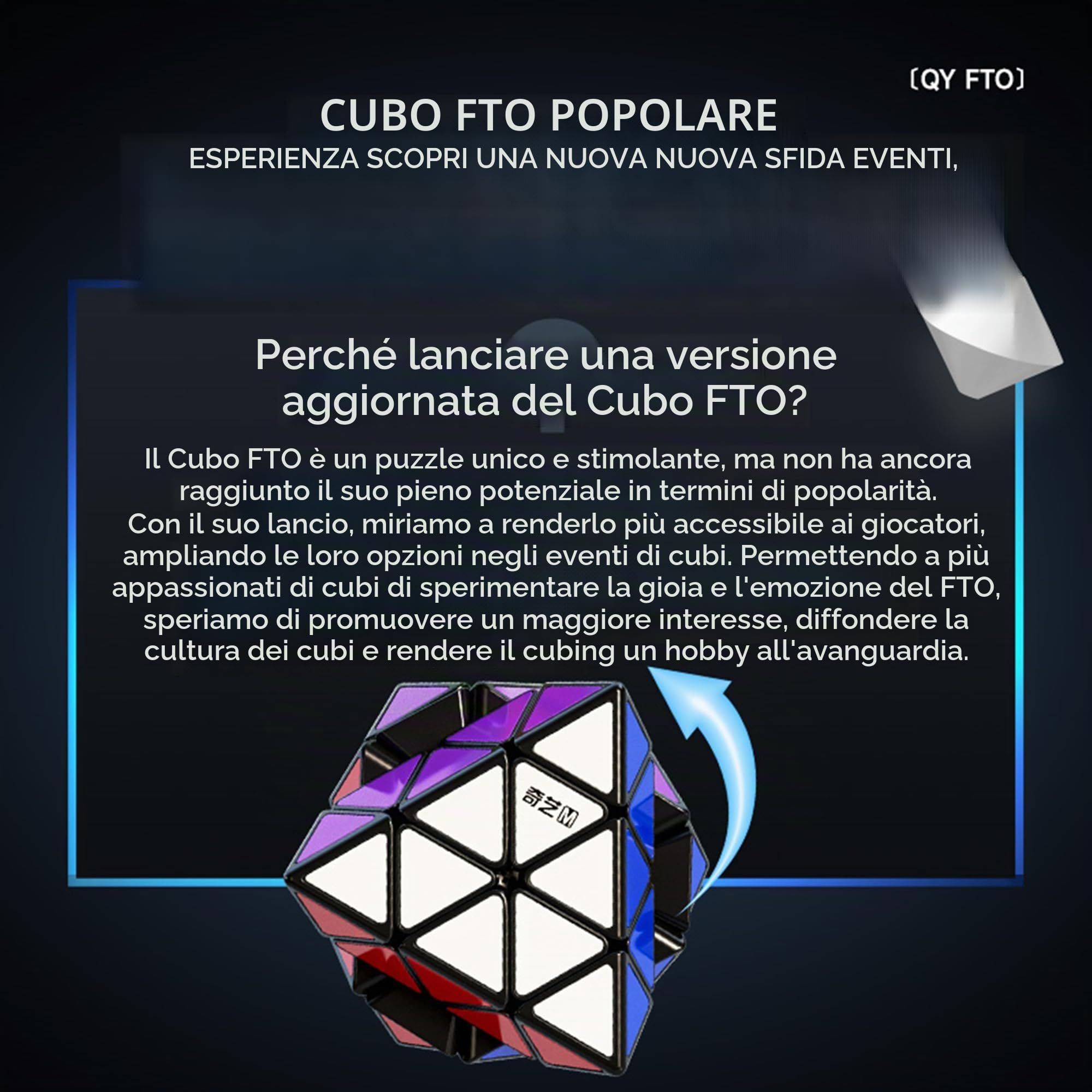 XMDCuber QY Toys FTO Face Turning Octahedron cubo velocità,Speed Cube FTO Octahedron Stickerless Versione (Standard Version)