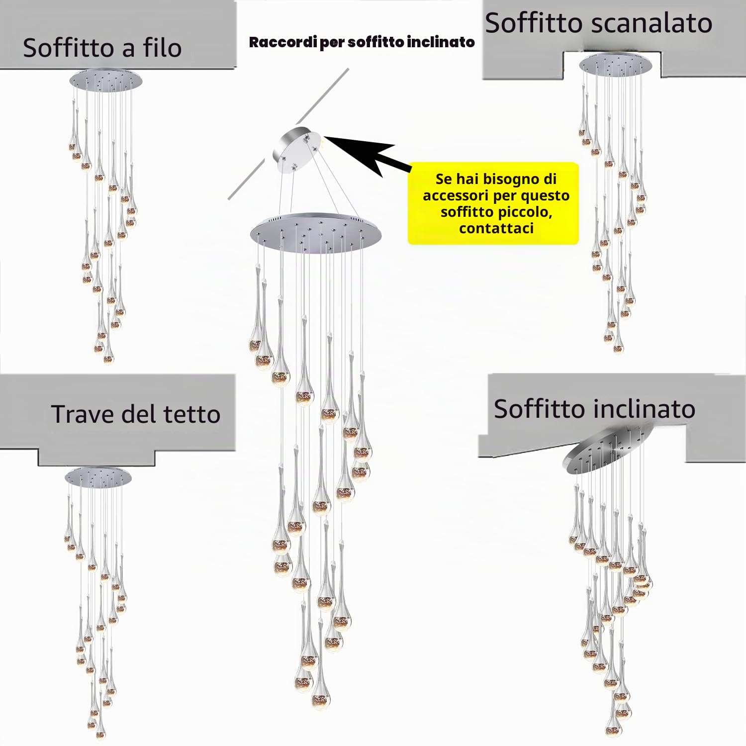 Lampadario a sospensione lunga scala in cristallo 12 luci Illuminazione a sospensione Soffitto alto Soggiorno Grandi lampadari a soffitto in cristallo LED con plafoniere dimmerabili 120 '' / 305 cm