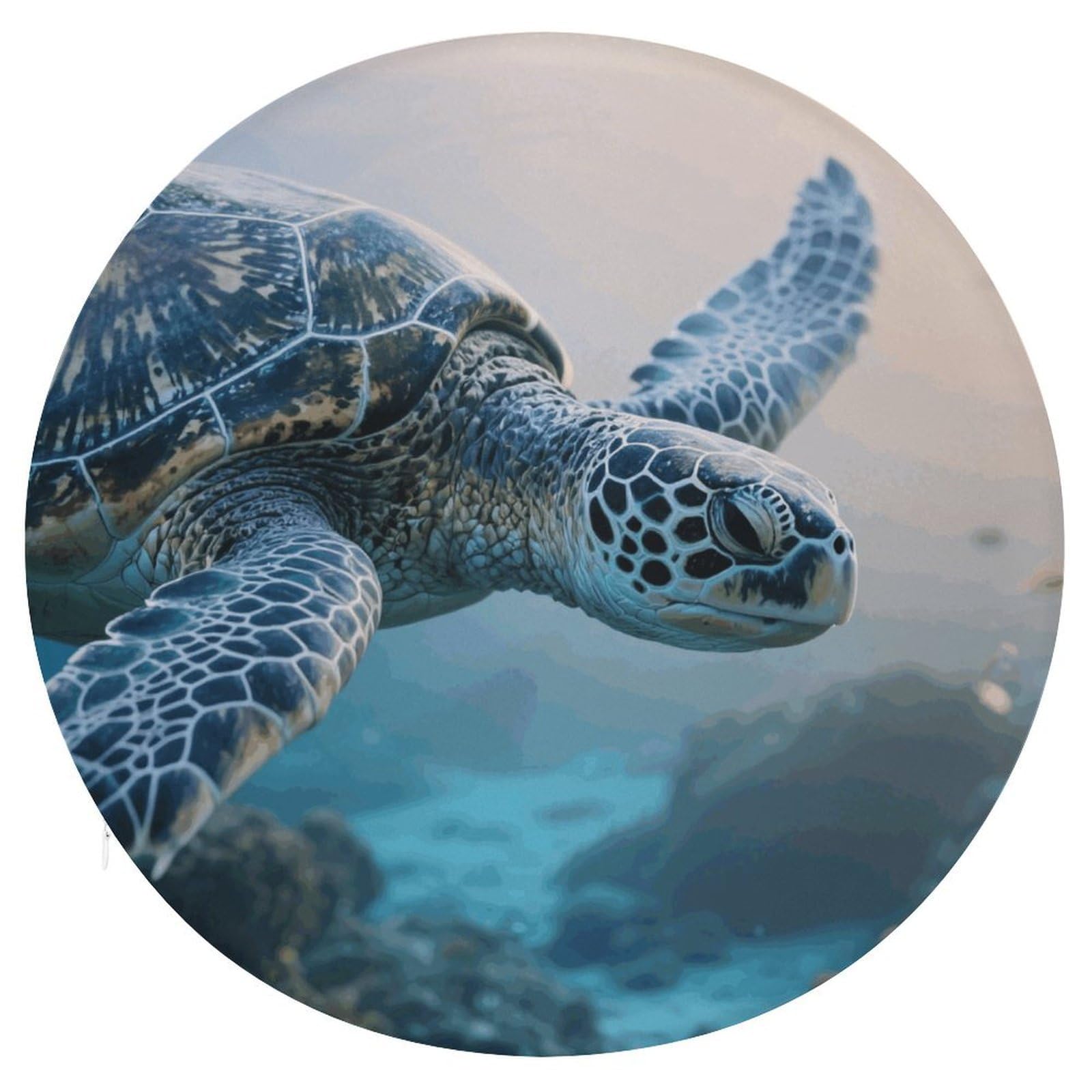 VstaDank Blue Sea Turtle Cushions Memory Non Slip Car Seat Cushions Dining Chairs Cushion Indoo Dining Room Round Chair Pads with Zipper and Removable Cover Cushion