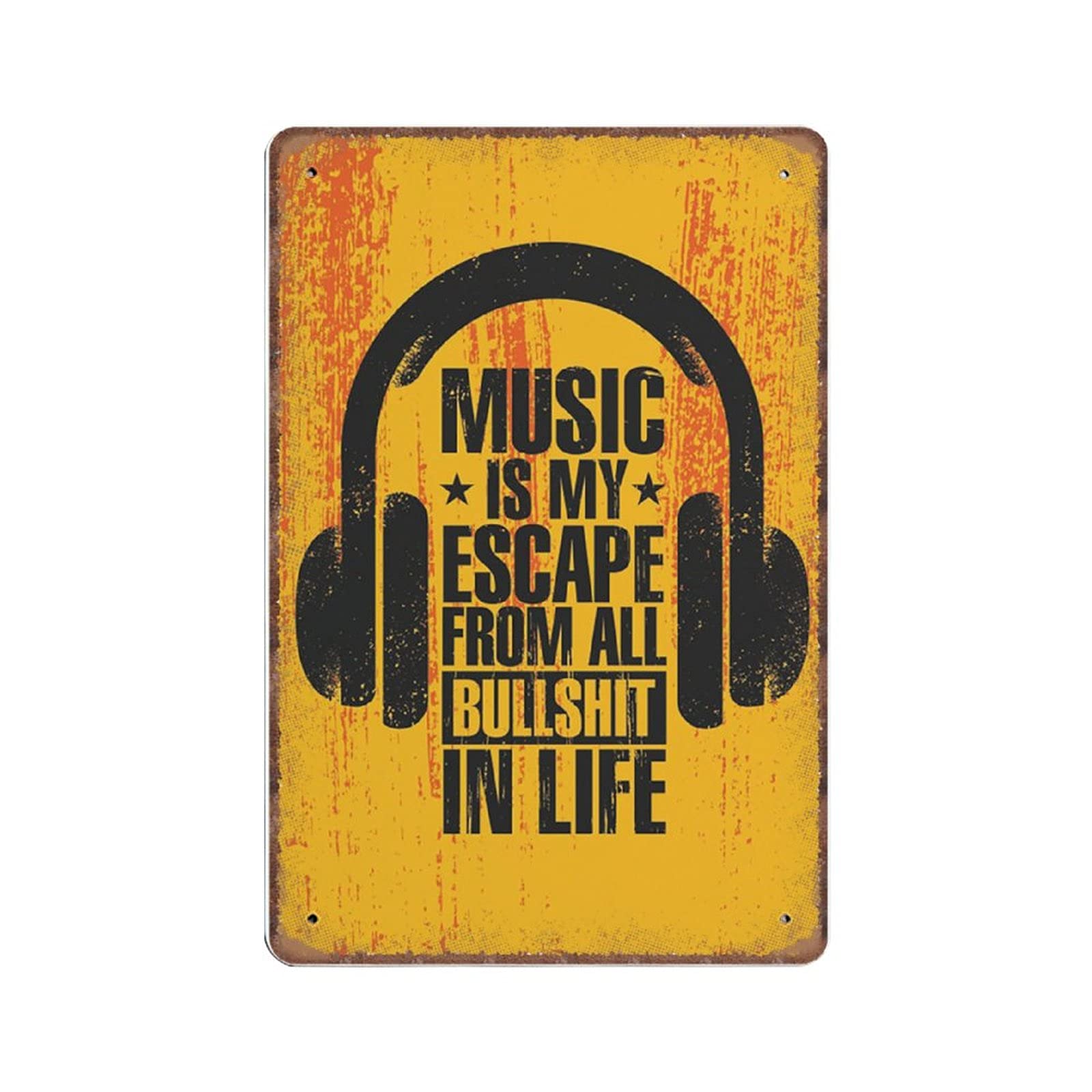Daiercy Material_tin 12 Music Motivation Tin Signs Funny Vintage Metal Sign Plaqu Poster Wall Art Pub Bar Kitchen Garden Bathroom Home Decor, 140X200 Mm