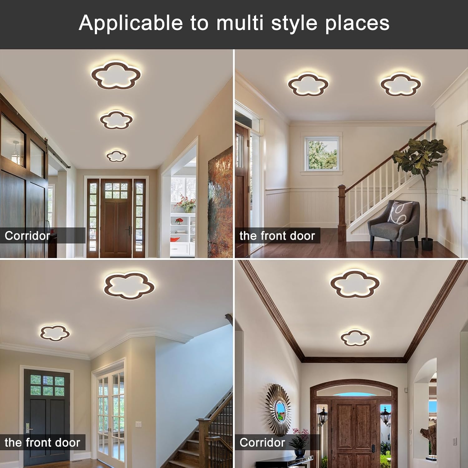 9.8Inch Farmhouse Ceiling Light 21W LED Ceiling Lamp with Remote Control Dimmable 3000K 4500K / 6000K Small Flush Mount Light Fixture for Kitchen Bedroom Hallway Bathroom Balcony Corridors