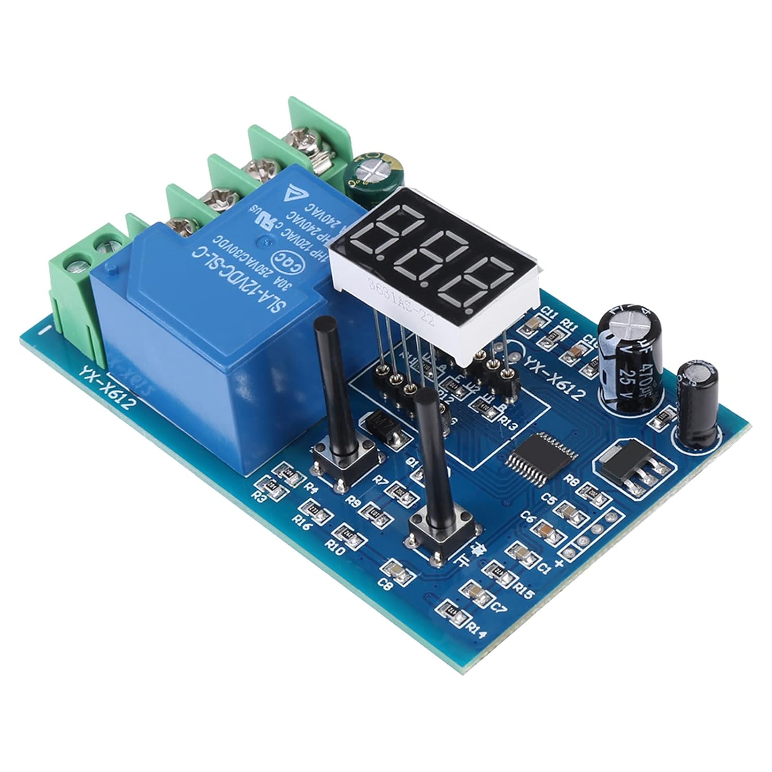Battery Charging Controller Module 10V-60V 30A, Undervoltage Low Voltage Cut Off Switch Regulator with LCD Display, Automatic Protection for Storage Battery and Lithium Battery