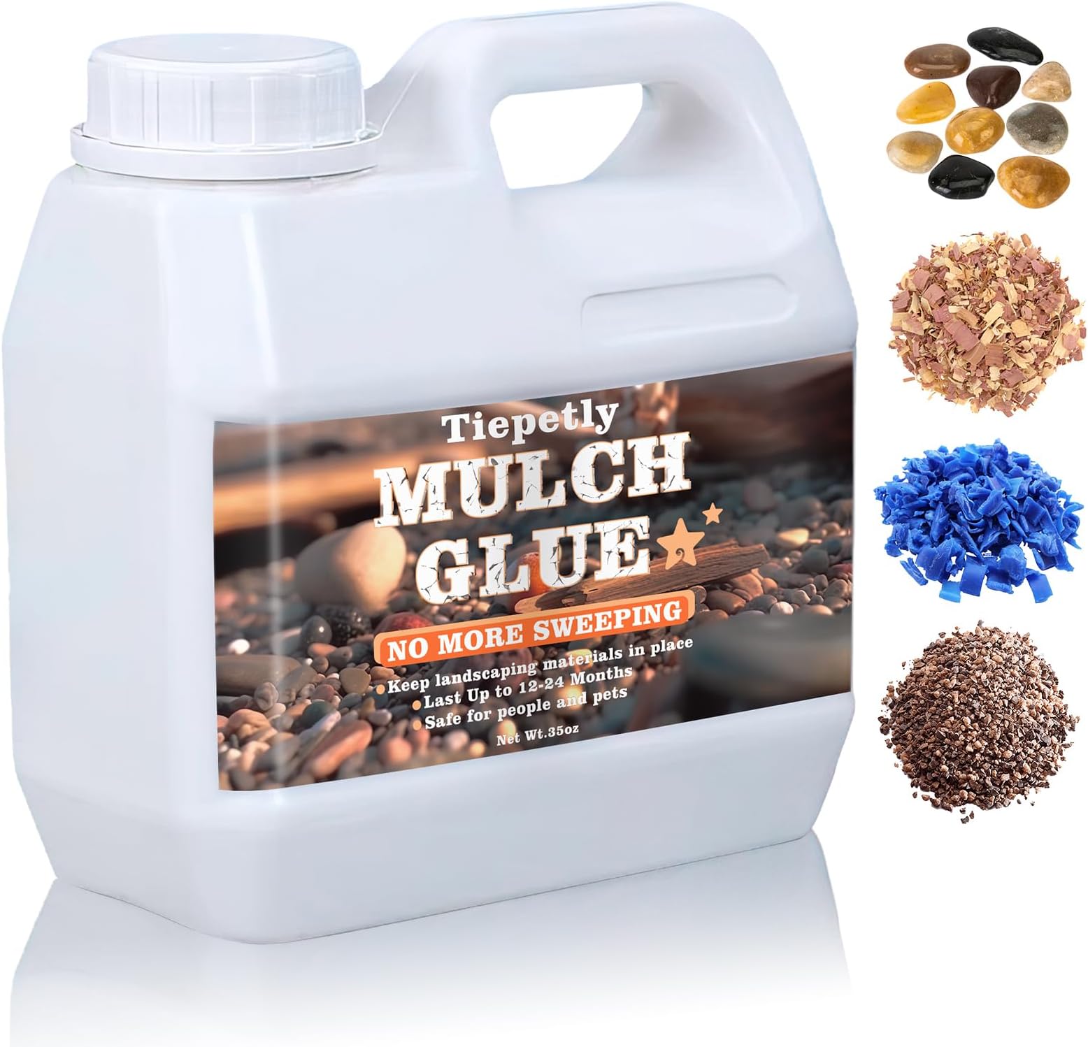 Mulch Glue for Landscaping, 35OZ Mulch Glue for Pea Gravel, Mulch Anchor and Gravel Binder, Lasts up to 2 Years, Non-Toxic, Landscape Rock Glue, Gravel Glue & Lock Liquid (35oz)