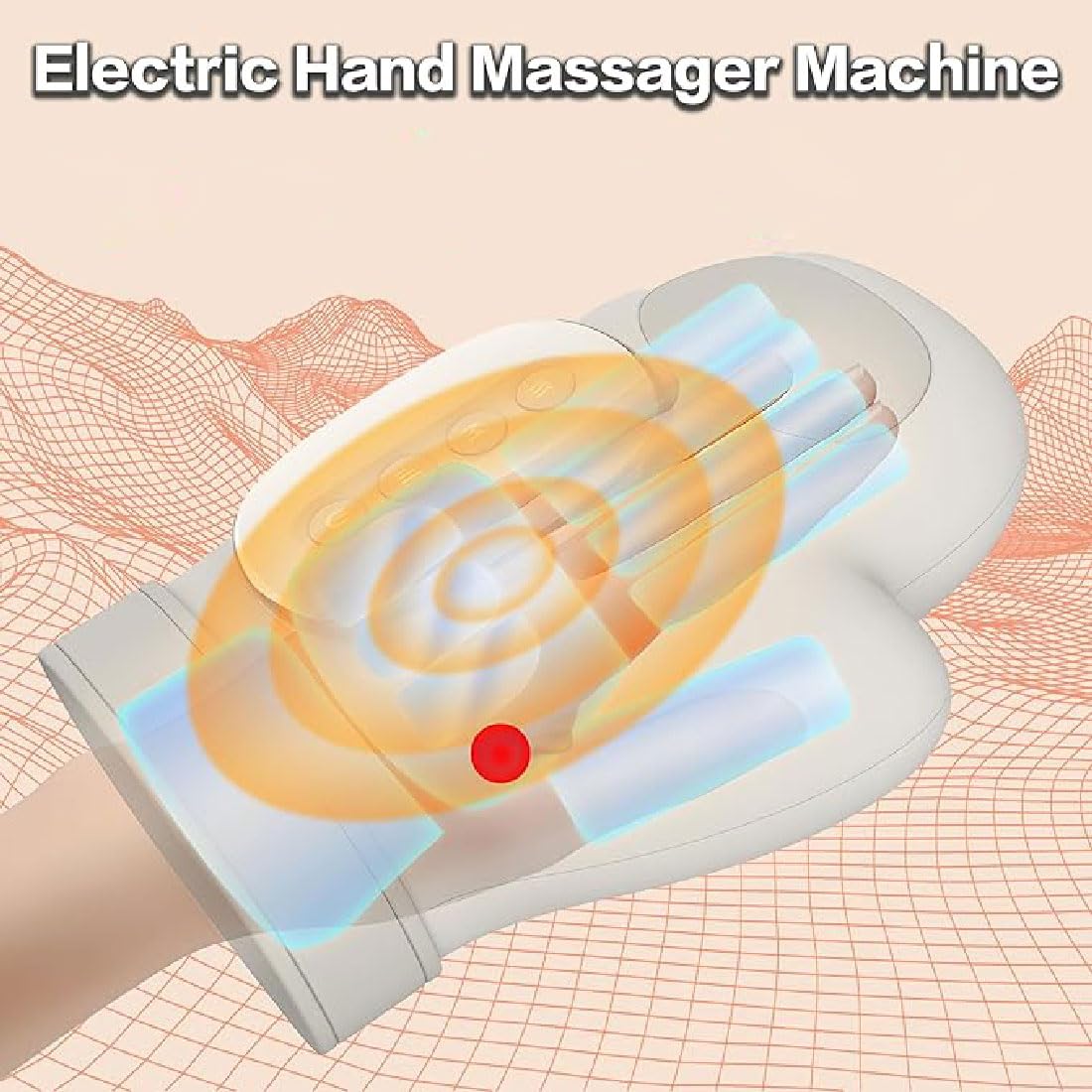 Intelligentes Handmassagegerät mit Wärmefunktion – Luftdruck- & Fingerzonenmassage für Hände & Handgelenke, 3 Modi & 5 Intensitätsstufen, Elektrisches Kabelloses Handmassagegerät für Männer & Frauen