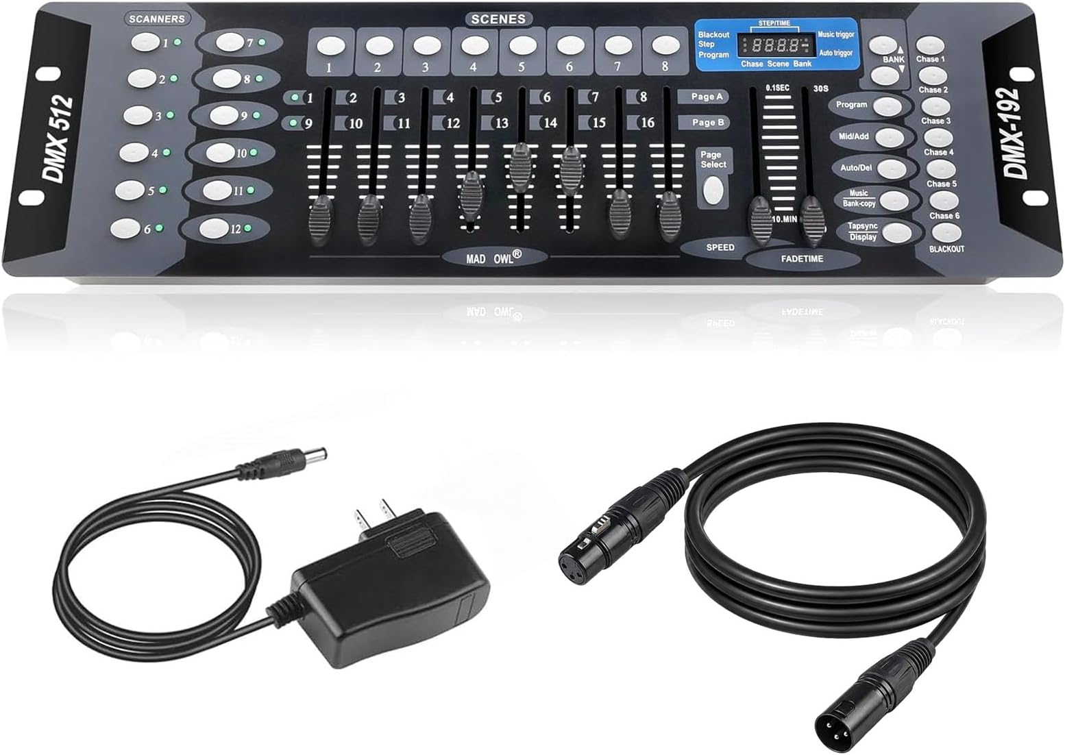 DMX Controller for dj Lights Dmx512 Light Controllers 192 Channel DMX Board with Cables 2m/6.6 ft Dmx-512 Lighting Console for Control Stage Light