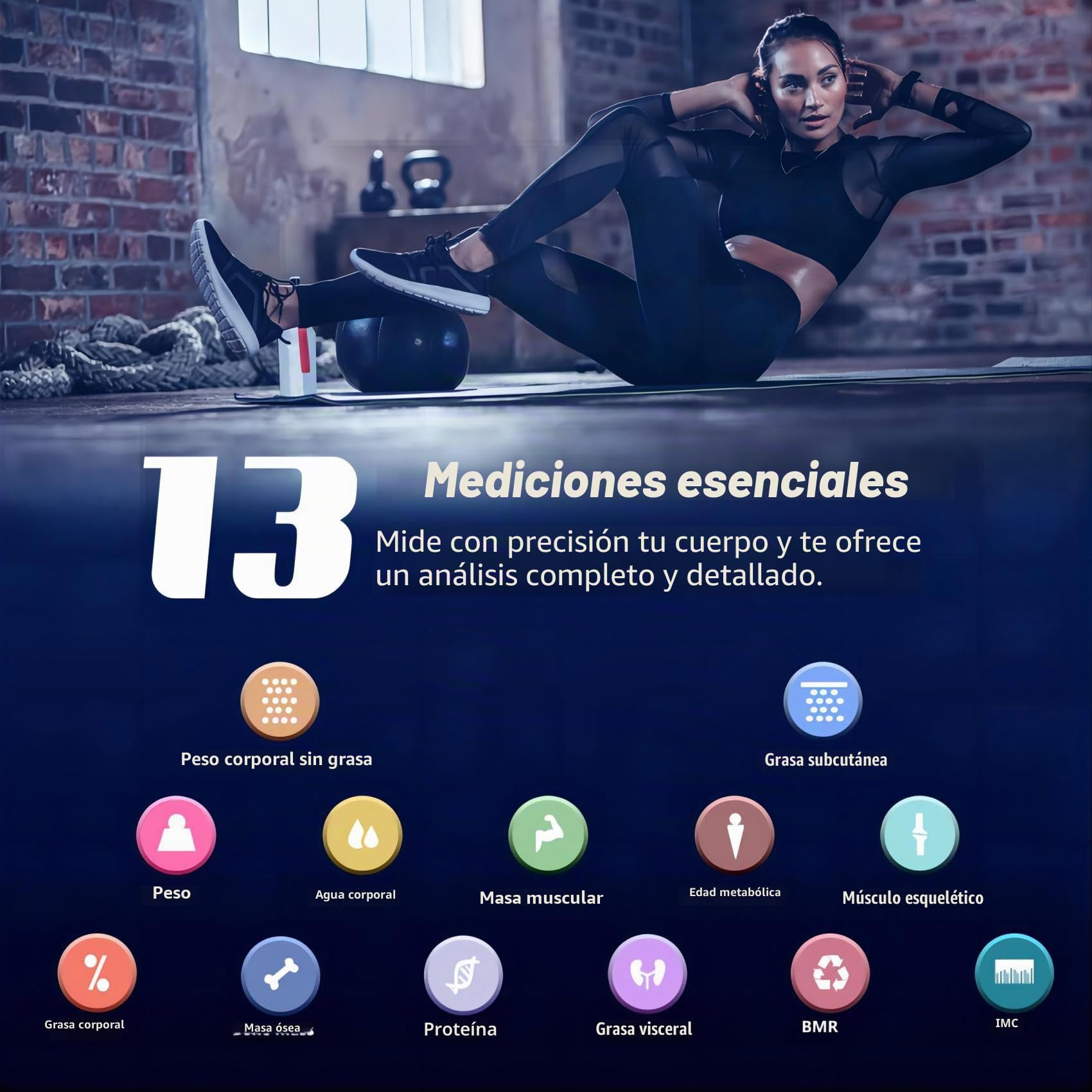 Bascula Grasa Corporal y Muscular, Balanza Bluetooth Inteligente con APP, Bascula de Baño Digital Grasa Corporal, Medición de Alta Precisión el Peso Corporal IMC Visceral e Muscular