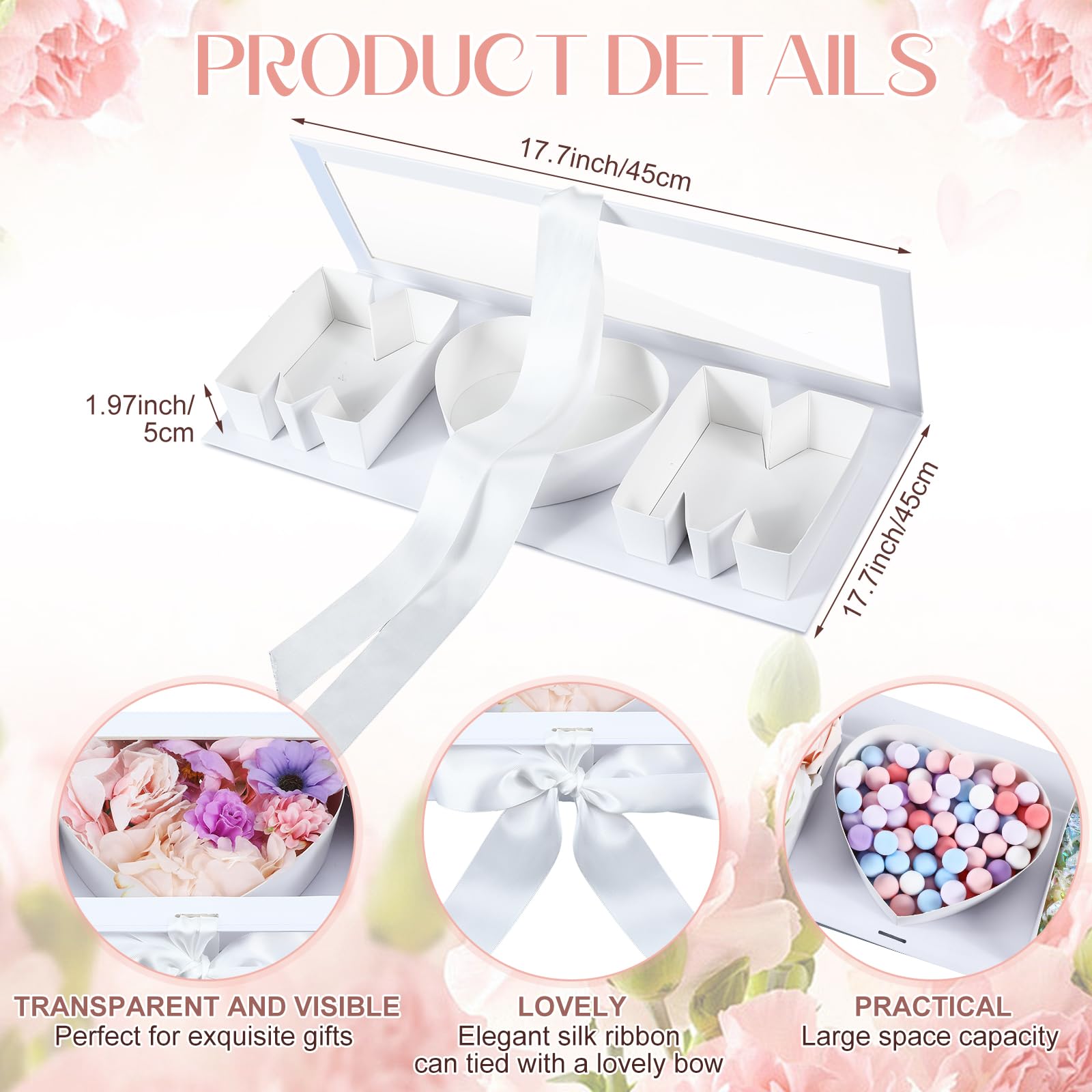 Ireer 6 Pcs Mom Flower Gift Box Letter Shaped Fillable Cardboard Boxes for Mother's Day Empty Floral Arrangement Box for Flowers Chocolate Strawberries Treats and DIY Mother Gifts(White,Mom)