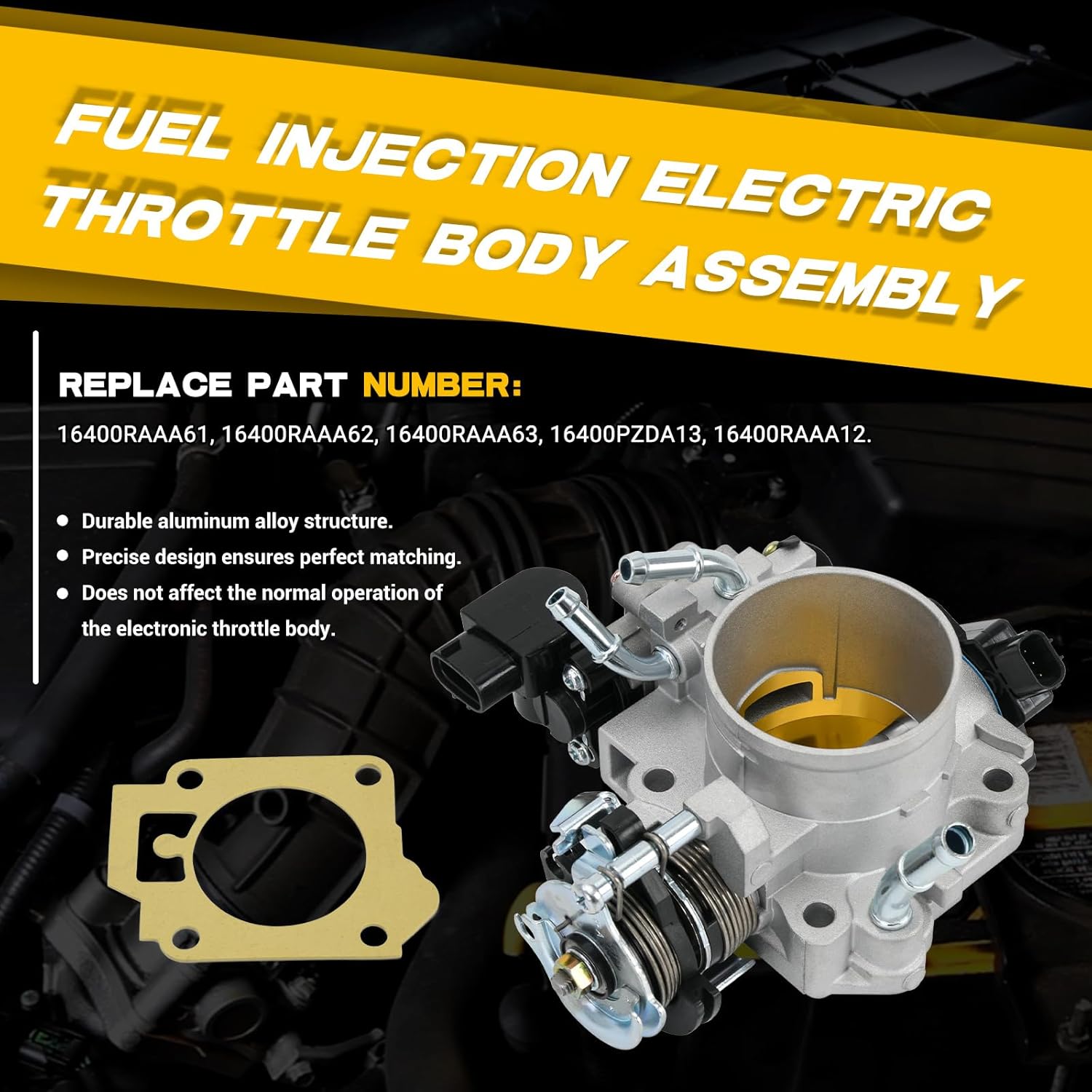 Fuel Injection Electric Throttle Body Assembly Compatible With Honda Accord DX EX LX SE 2.4L 03-05 Honda Element DX EX LX 2.4L 03-0616400RAAA61 16400RAAA62 16400RAAA63 (16400RAAA62)