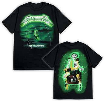 2Bhip Metallica Ride The Lightning Album Heavy Metal T Shirt Black