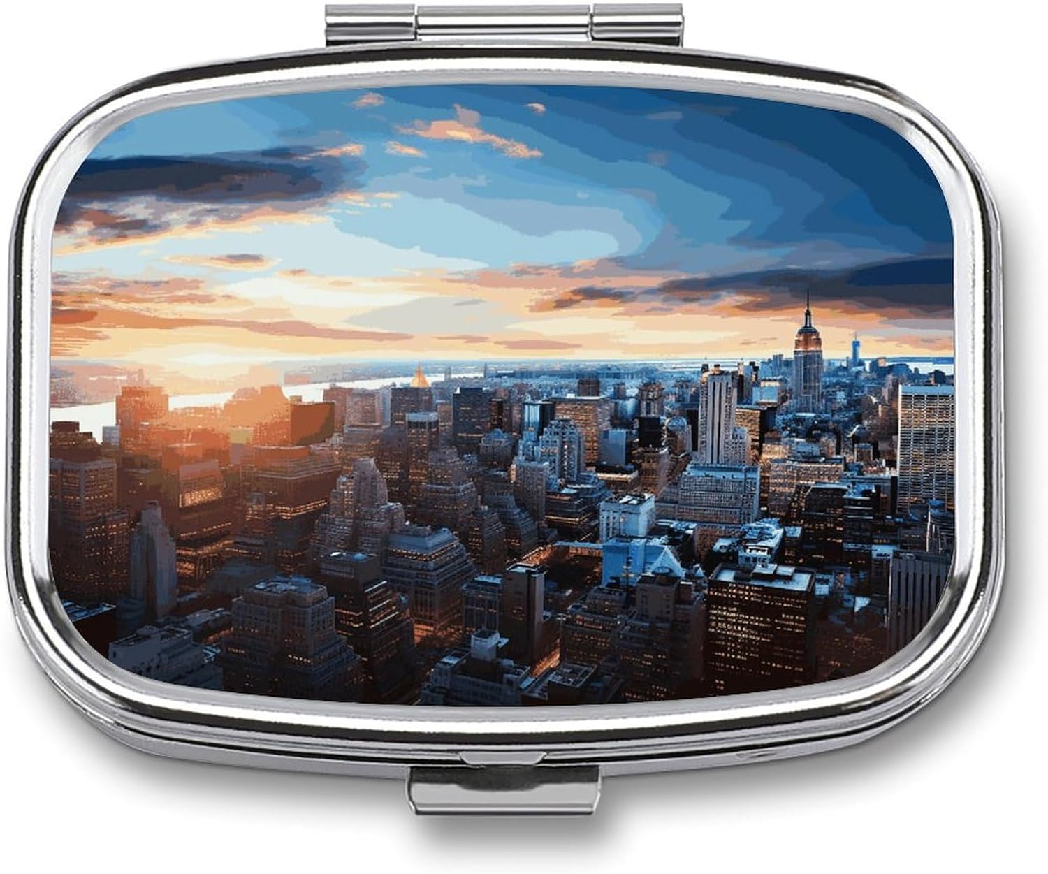 New York City Skyline Travel Pill Organizer Pill Case