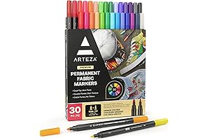 Arteza Fabric Markers: Unleash Your Creativity with 30 Permanent Textile Markers