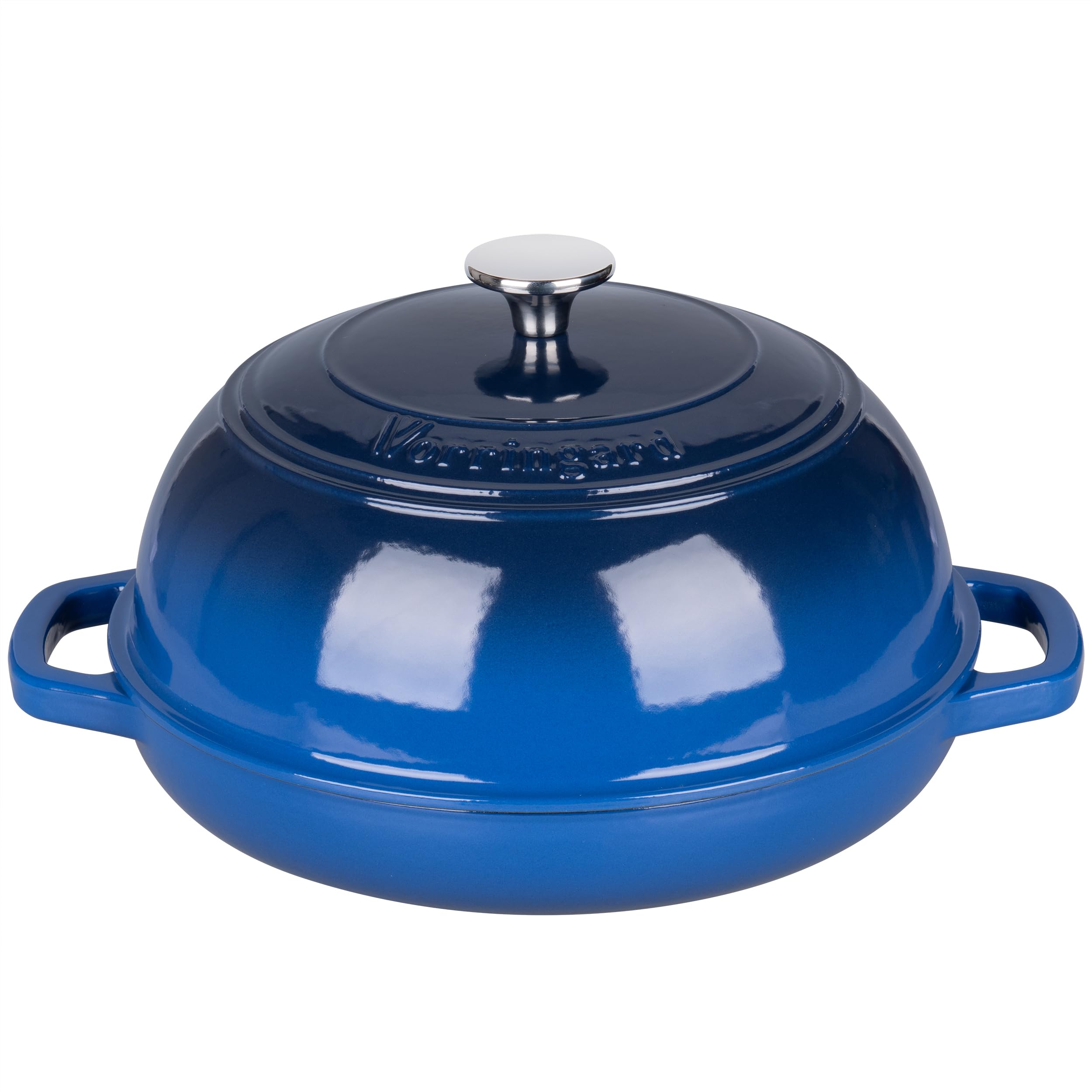 VORRINGARD Olla holandesa de hierro fundido con tapa para hornear pan, incluye suministros para hornear pan de masa madre como cesta de prueba de pan Banneton, horno de pan de 6 cuartos de galón, azul