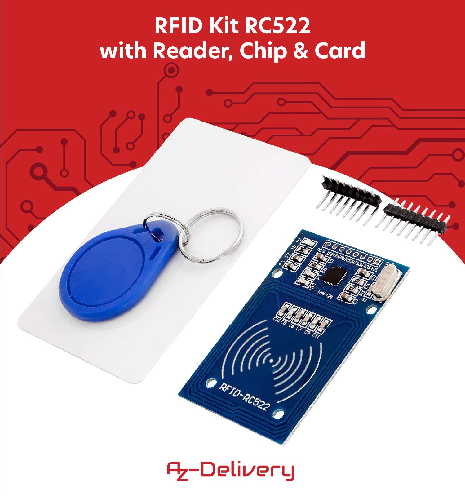 AZDelivery RFID Kit MFRC522 RC522 RF IC Card Reader Sensor Module