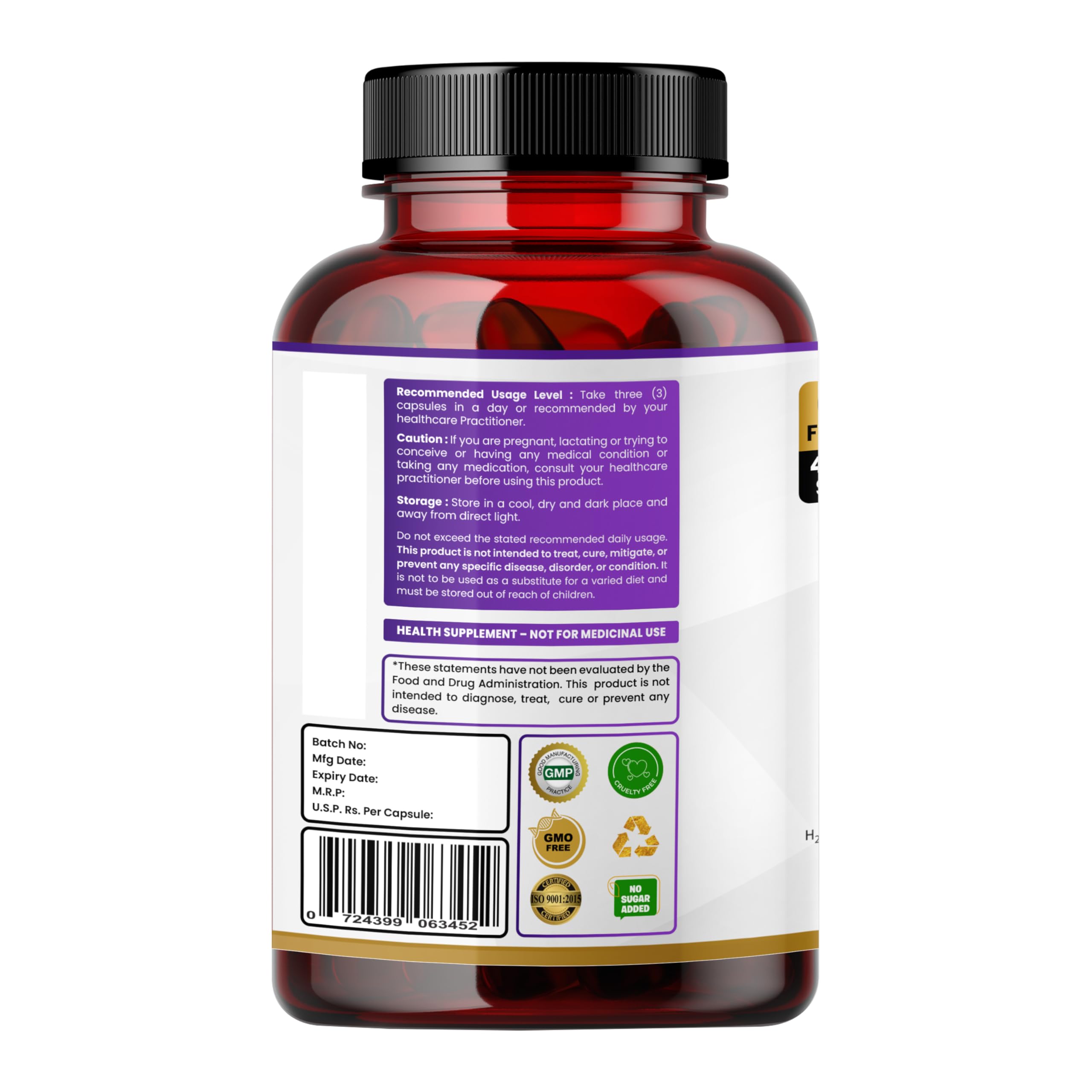 Humming Herbs L-Arginine 750mg & L-Citrulline, Beetroot, 120 Veg Capsules — Amazon image 2
