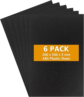 YAYODS 6 placas de plástico ABS de 3 mm - 30 x 20 cm, placa de plástico negro, placa de poliestireno, placa de polietileno para modelismo, decoración del hogar, artesanía