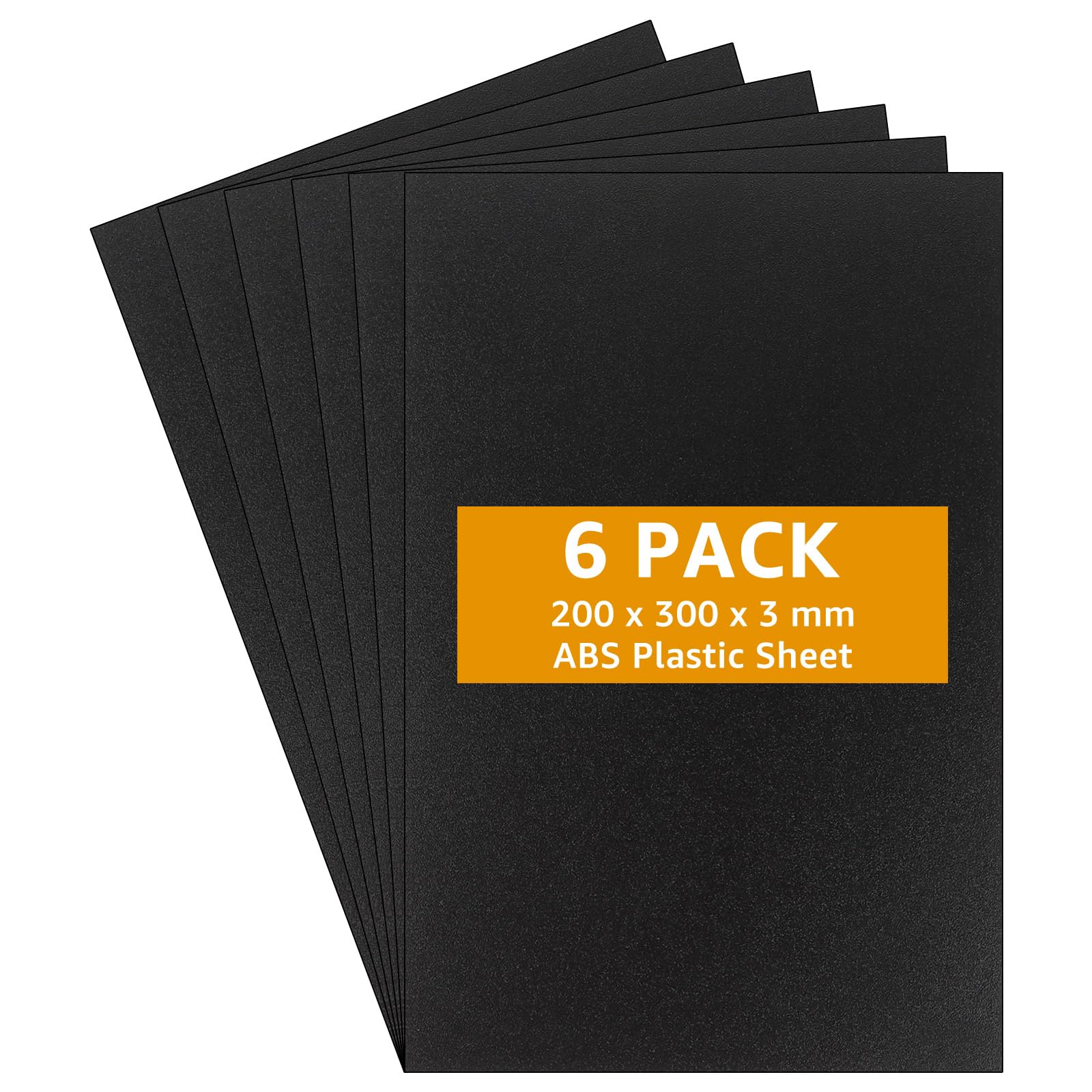 YAYODS Lot de 6 Plaque Plastique ABS Noire 30 x 20 cm - Feuille Plastique Épaisseur 3 mm - Panneau Polystyrène Rigide pour Modélisme, Thermoformage, Décoration et Bricolage DIY
