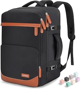 40/50L Travel Backpack with USB Charging Port, Water-Resistant Carry On Backpack, Business Laptop Backpack for Men Women