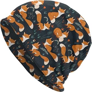 Flower Sugar Skull Beanie Hat Adult Skull Cap Warm Slouchy Knit Hat Headwear Gift for Men Women