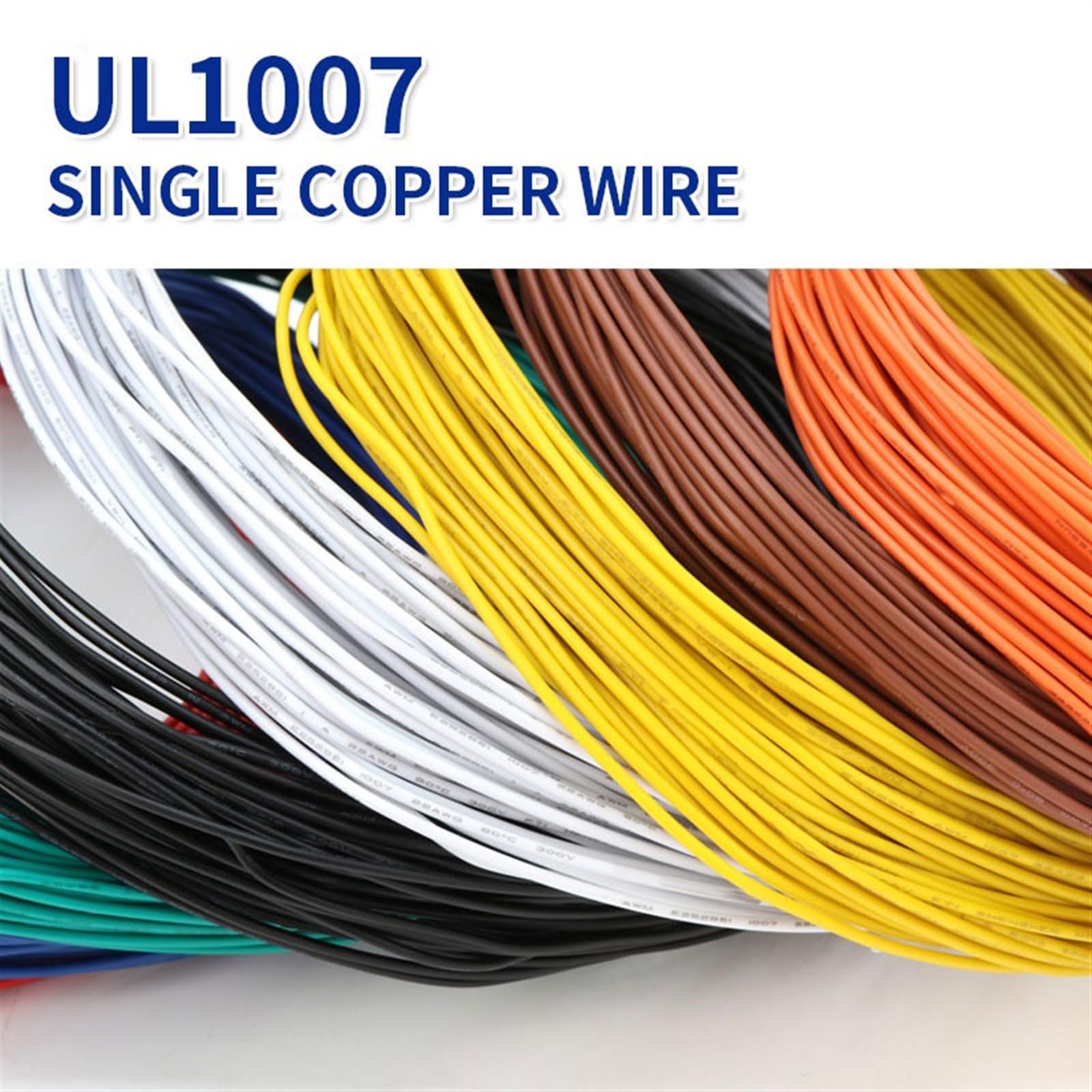 câble multiconducteur, Câble monoconducteur en cuivre étamé de 5 mètres, UL1007, 14 AWG, 16, 18, 20, 22, 24, 26(Black,5 Meters 16AWG)