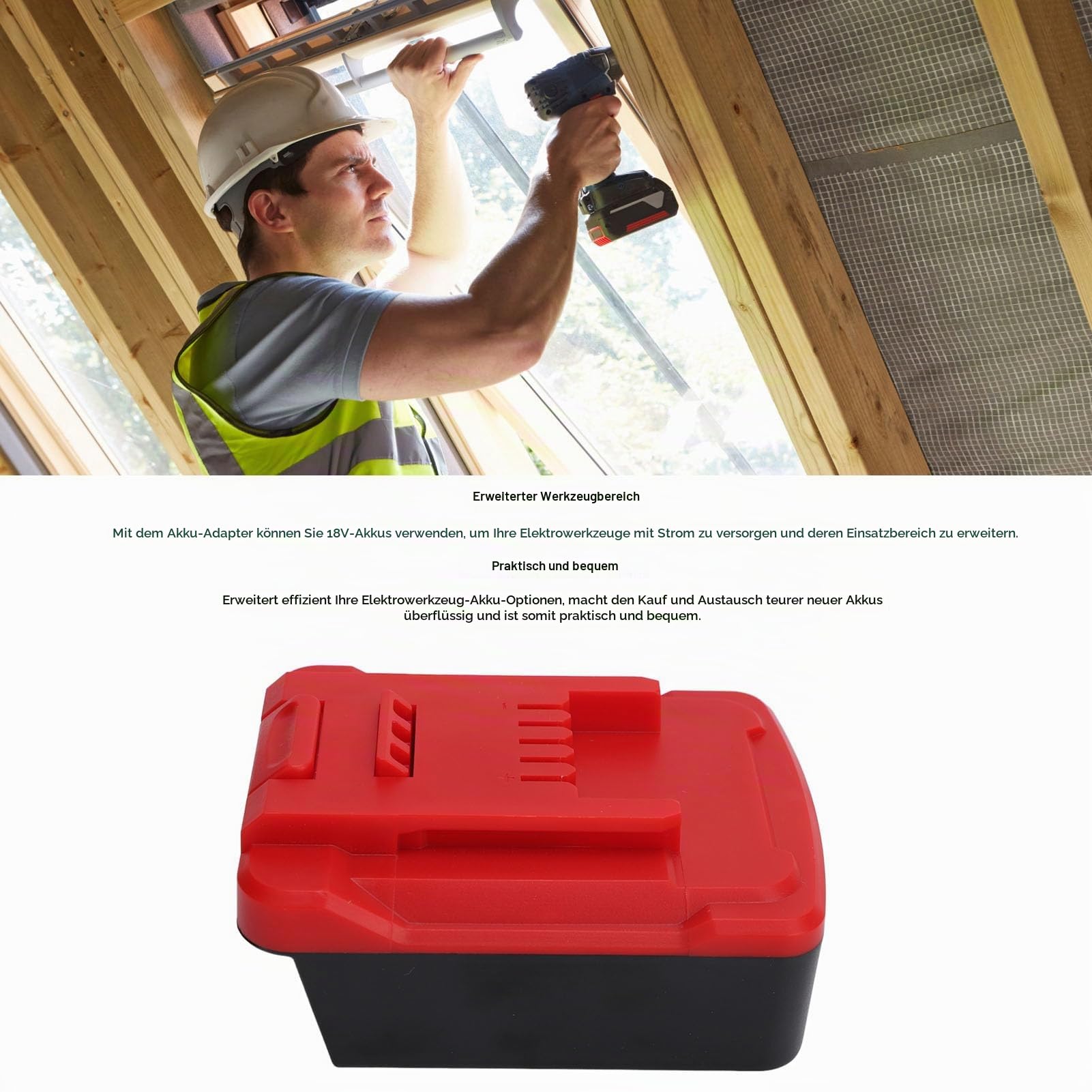 Akku-Adapter für Milwaukee auf für Einhell, Adapter-Konverter für Milwaukee 18 V Li-Ionen-Akku Als Ersatz für Elektrowerkzeug-Adapter, Geeignet für 18 V