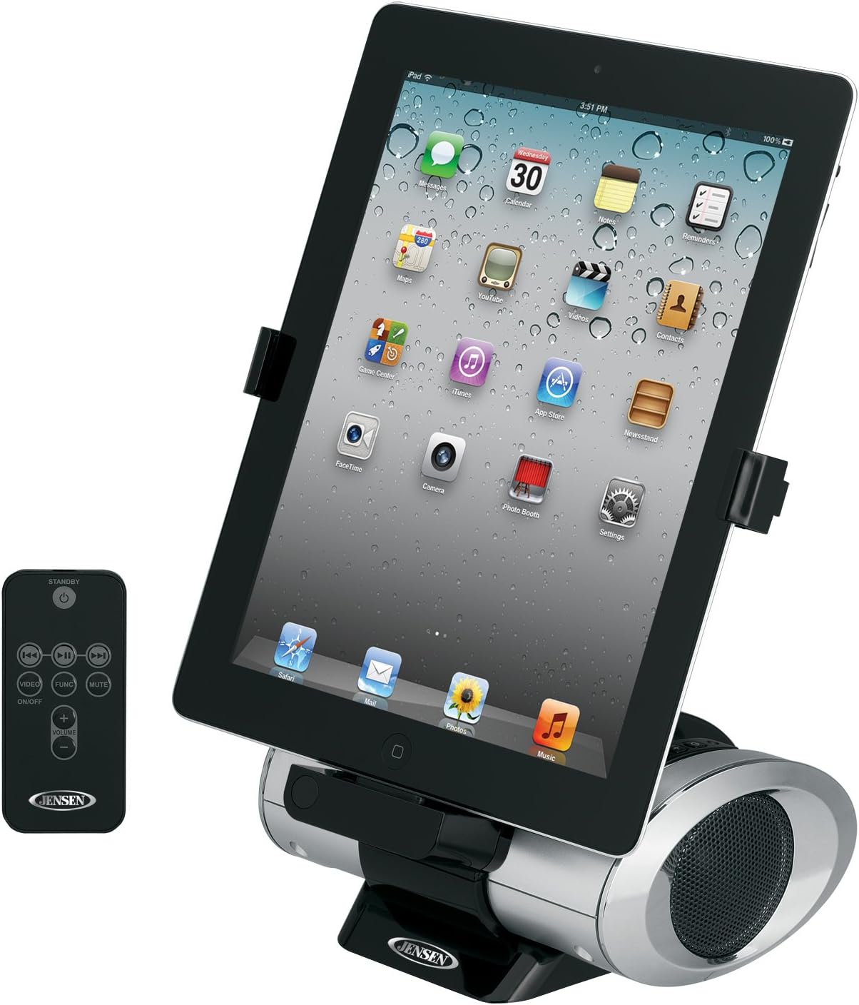 Jensen iPad/iPhone/iPod Docking Speaker & Charger - Retail Packaging - Black