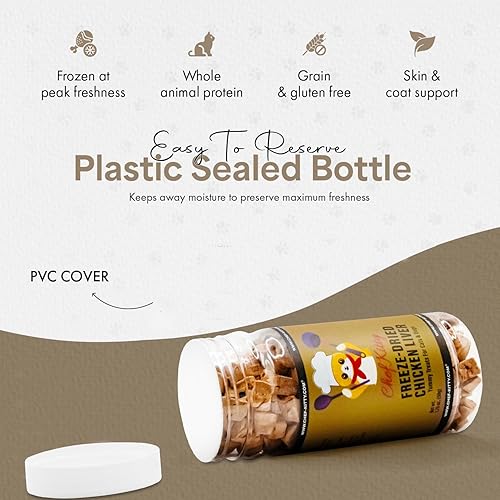 Miniatura 85 de Freeze-Dried Chicken Heart Treats for Cats & Dogs – 100% Human Grade, Single Ingredient, High-Protein, Healthy Snack – No Additives or Preservatives