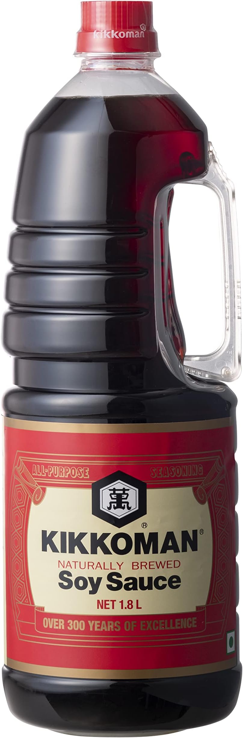 Kikkoman Naturally Brewed Soy Sauce - 1.8 Litre | Made In Japan, All Purpose Seasoning | Vegetarian, No Added Colour Or Preservatives | Essential Home Ingredient