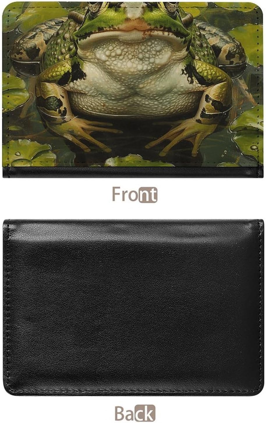 Cute Passport Holder for Travel,Personalized Multi-Functional Passport Cover with Card Slots,Slim Lily And Frog Printed Passport Wallet for Women Men