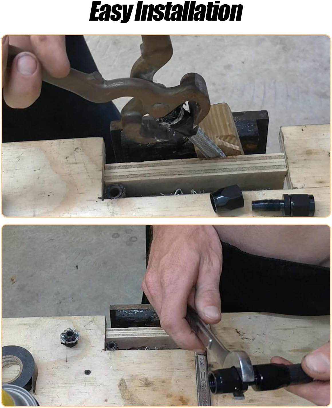 16AN Fuel Line Kit Fit for Fuel System Cooling System, 16AN Braided Hose + Elbow 90 45 0 Degree with AN Connector 5 Feet