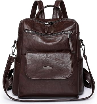 Women Backpack Waterproof Anti-Theft Lightweight PU Fashion Travel Multipurpose Convertible Purse Shoulder Bag Handbag Backpack