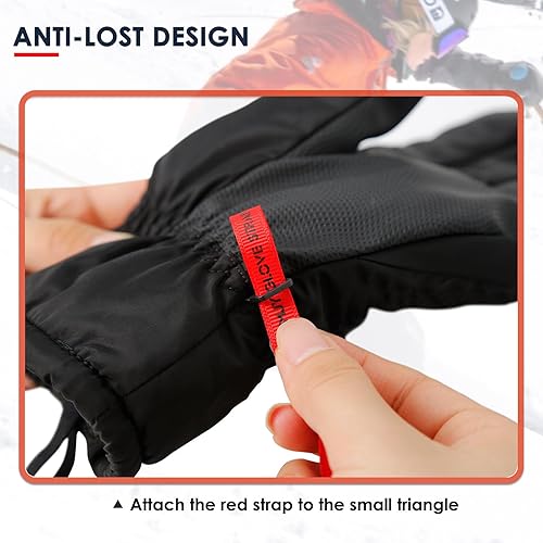 Vista 19 de Correa de seguridad para guantes deportivos, guantes de esquí, correa elástica para muñeca, accesorios perfectos de montañismo y esquí para colgar