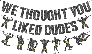 Funny Bachelor Party Banner Black Glitter - Bachelor Party Decorations Bachelor Party Favors Accessories Gifts Decor for Men Lesbian Bachelorette